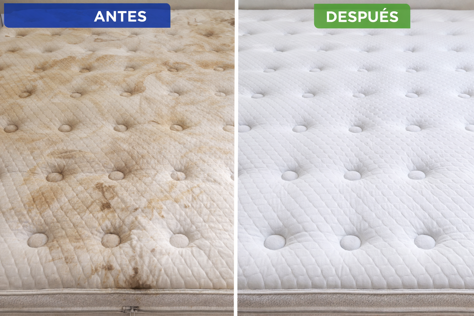 Antes y despues del colchon